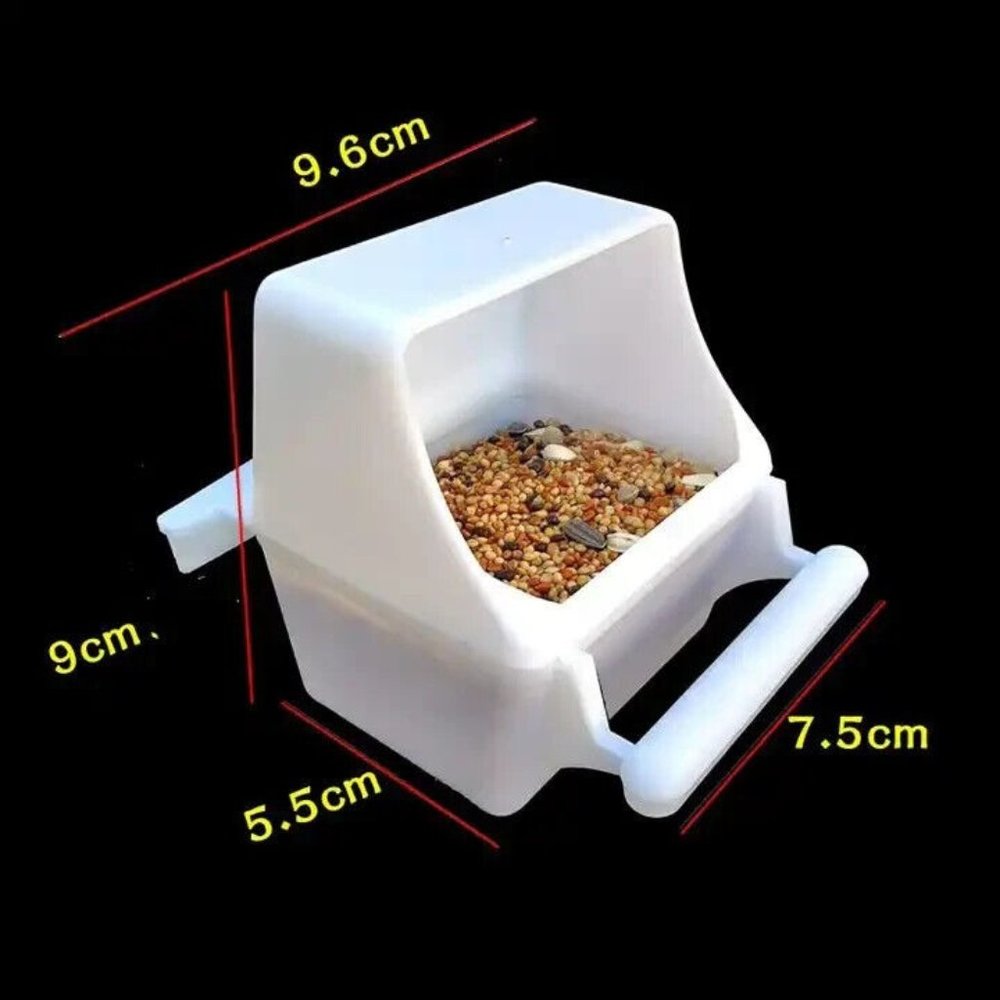 3 PCS Hanging Bird Feeders for Cage Large Capacity Plastic Food Container